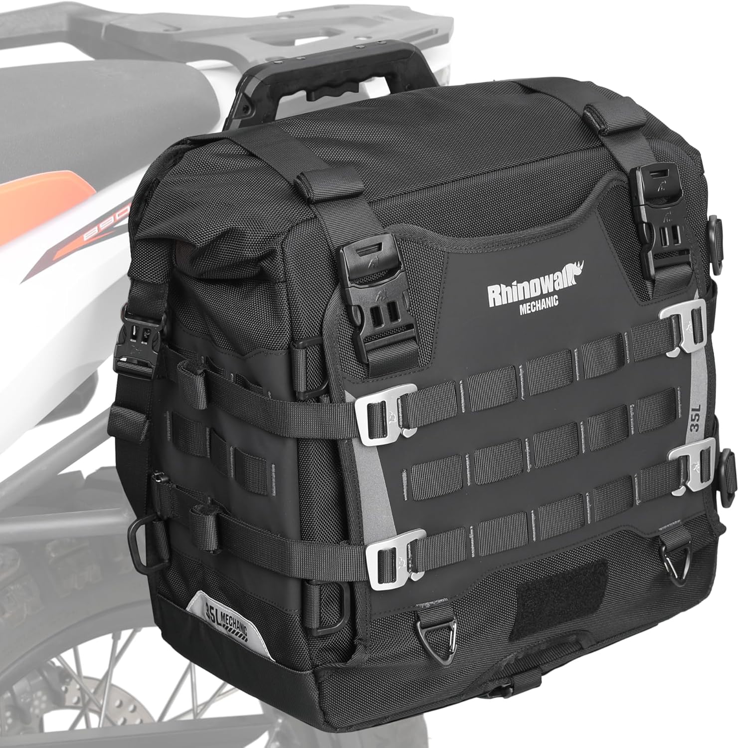 Best motorcycle saddlebags - Rhinowalk 35L waterproof quick release saddlebag